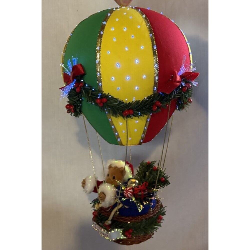 "Santa's on the way" Fiber Optic Balloon Christmas Santa and Bear from Avon